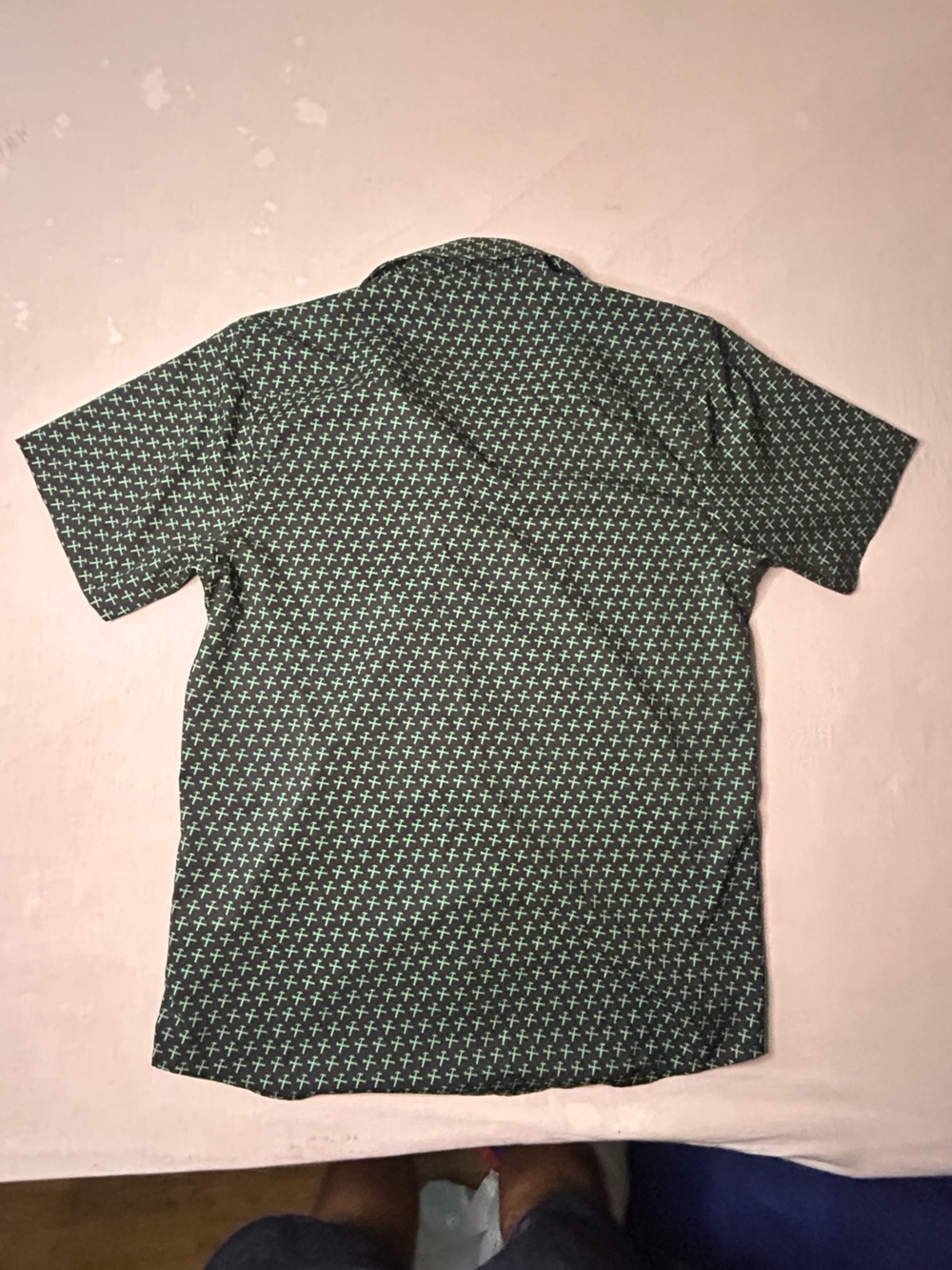 DIXXON Black Shirt with Mint Green Cross Print - Picture 2 of 7